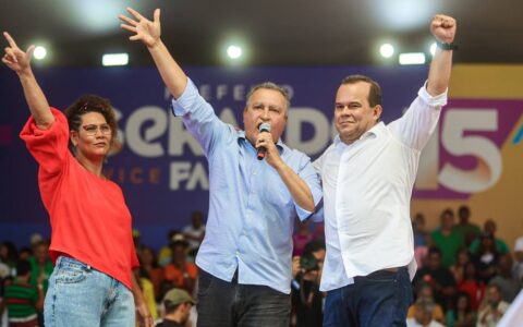 Imagem do post “Não podia deixar de vir aqui”, diz Rui Costa em convenção de Geraldo e Fabya