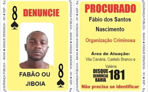 Imagem do post FICCO Bahia e PM de SP localizam 8 de Espadas do Baralho do Crime da SSP