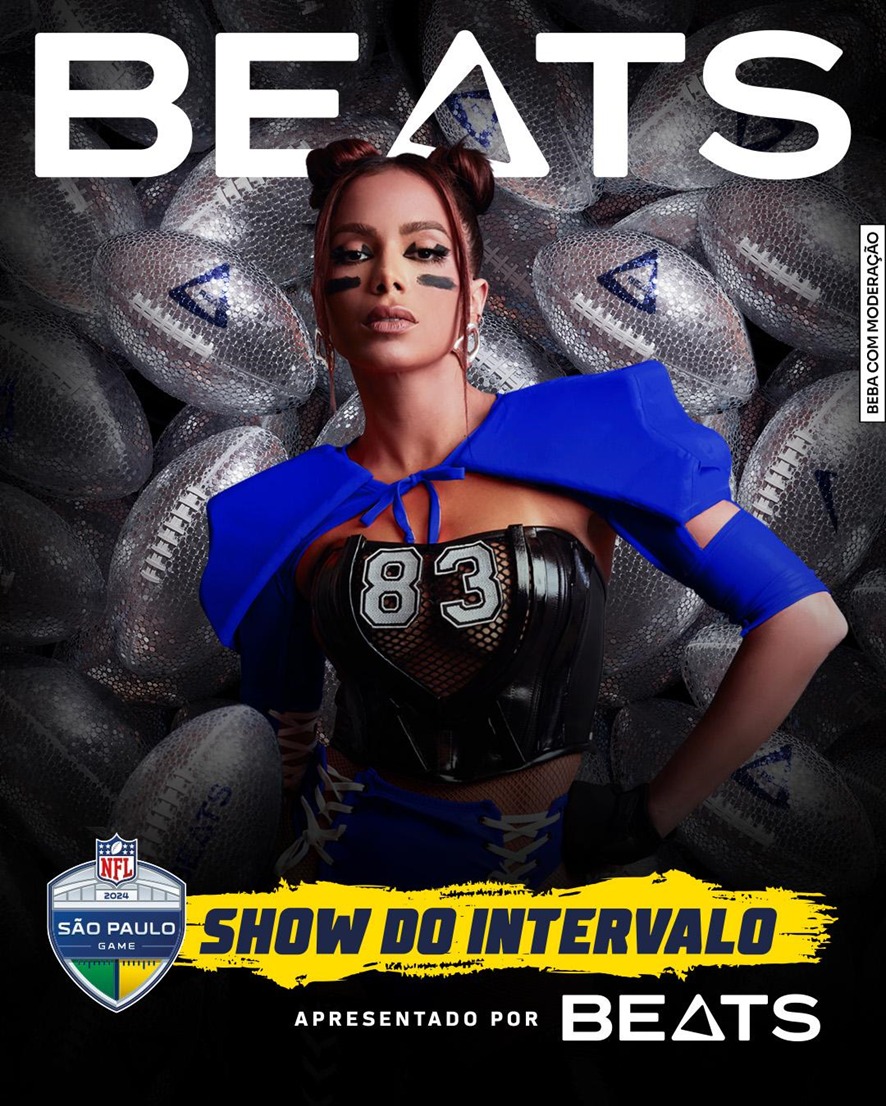 Beats patrocina o halftime show com Anitta no primeiro jogo da NFL no Brasil