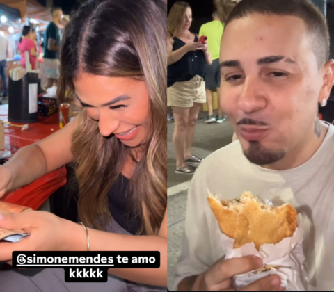 Imagem do post Simone Mendes gasta dinheiro do Programa Silvio Santos com pastel e diverte seguidores