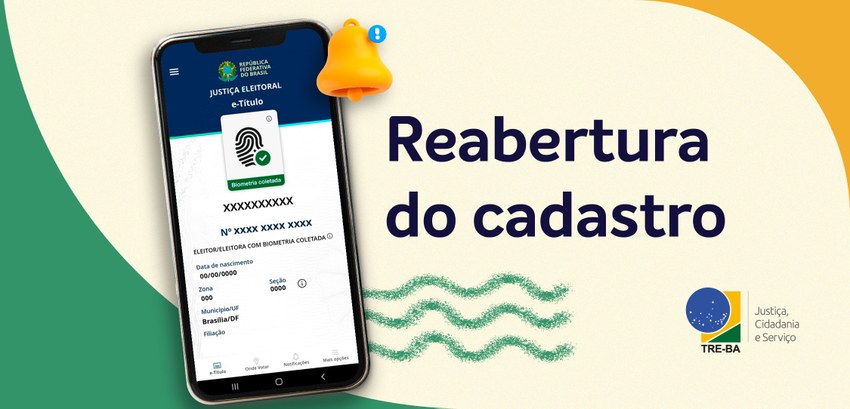 Cadastro eleitoral será reaberto no dia 5 de novembro