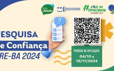 Imagem do post Pesquisa de satisfação do TRE-BA segue até o dia 15 de novembro