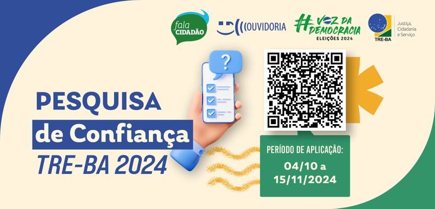 Pesquisa de satisfação do TRE-BA segue até o dia 15 de novembro