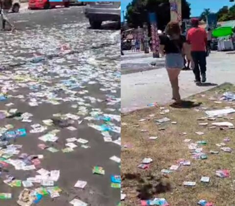 Imagem do post VÍDEO: Ruas de Lauro de Freitas são tomadas por “santinhos”