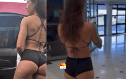 Imagem do post Modelo é expulsa de academia por usar short curto e divide opiniões na web