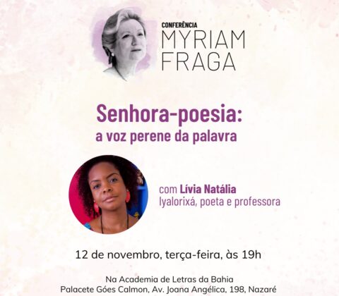 Imagem do post Academia de Letras da Bahia realiza I Conferência Myriam Fraga nesta terça-feira, às 19h