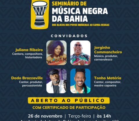 Imagem do post Academia de Letras da Bahia realiza Seminário de Música Negra no próximo dia 26