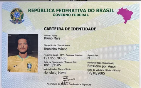 Imagem do post Bruno Mars ganha Carteira de Identidade Nacional gigante em show de BH