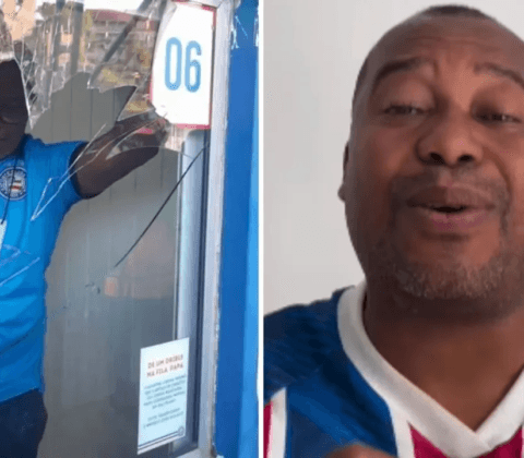 Imagem do post Influenciador dá soco em guichê da Fonte Nova e fere atendente; Bahia avalia expulsão