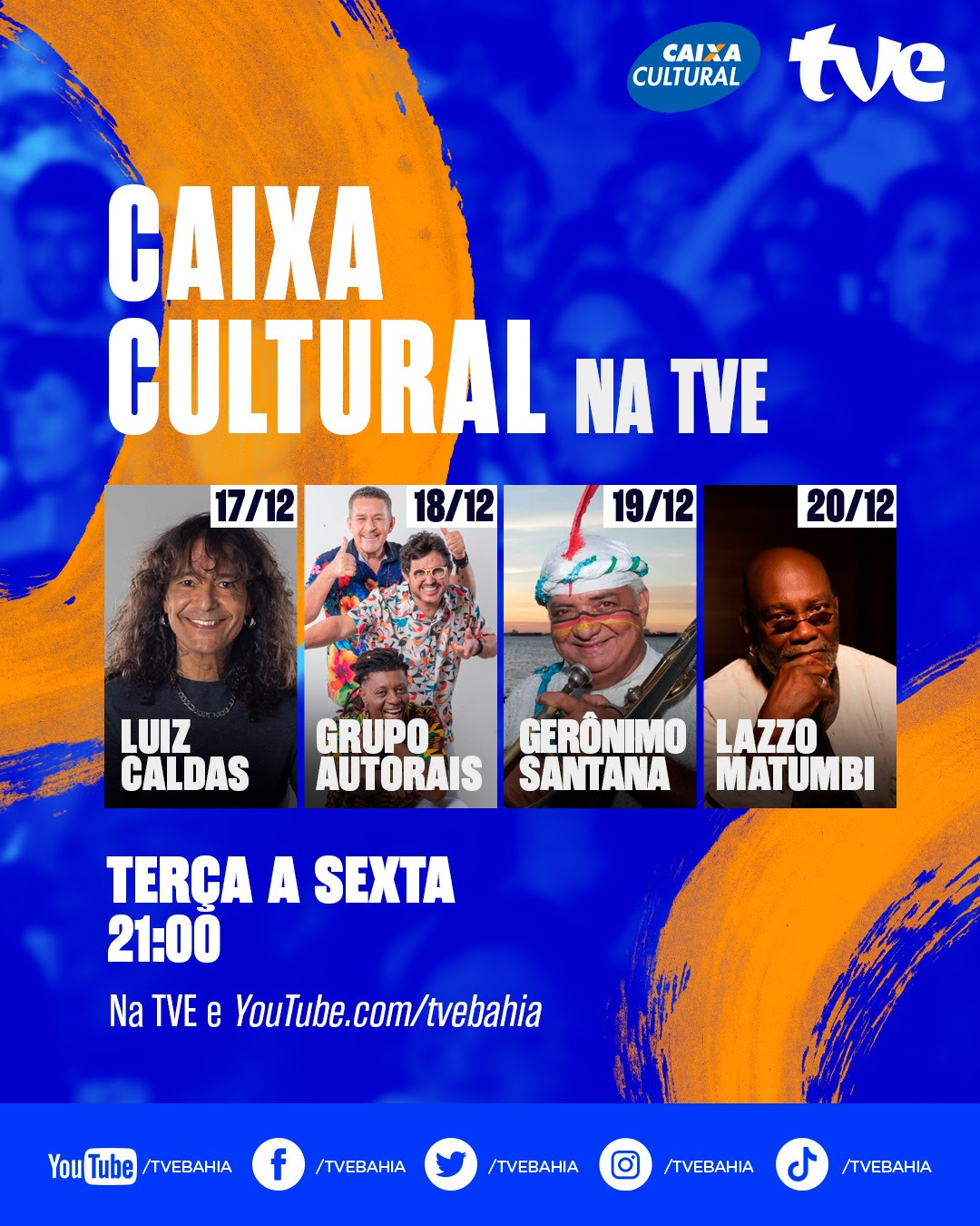 TVE exibe shows de Luiz Caldas, Gerônimo, Autorais e Lazzo Matumbi