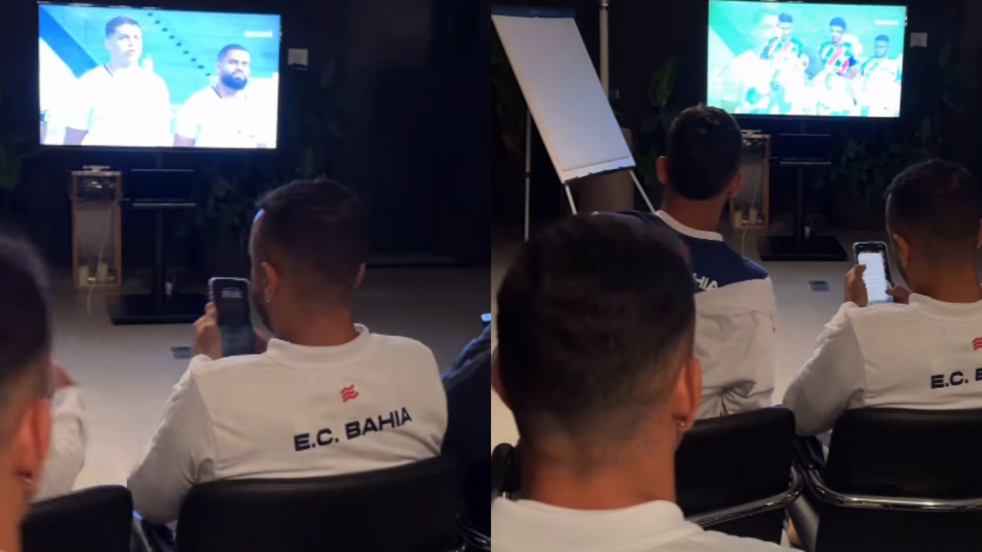 Da Espanha, elenco principal do Bahia assiste estreia dos ‘Pivetes de Aço’ no Baianão