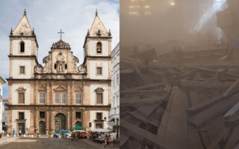 Imagem do post VÍDEO: Teto da “Igreja de Ouro” desaba e deixa vítimas no Pelourinho; saiba detalhes