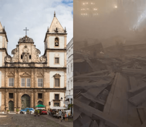 Imagem do post VÍDEO: Teto da “Igreja de Ouro” desaba e deixa vítimas no Pelourinho; saiba detalhes