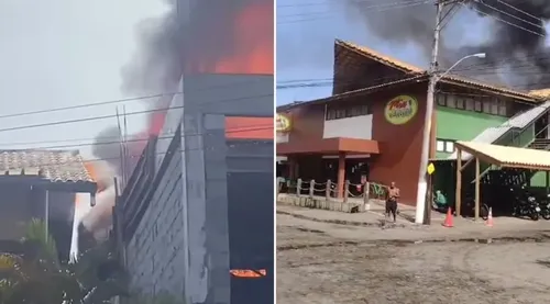 Incêndio destrói supermercado em Praia do Forte