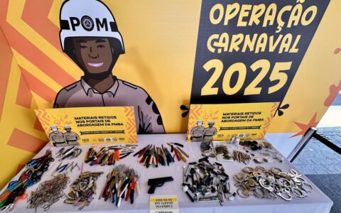 Imagem do post PM retém 1.065 objetos nos portais no 4º dia de folia