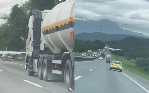 Imagem do post VÍDEO: Avião faz pouso de emergência na BR-101 e deixa motoristas assustados