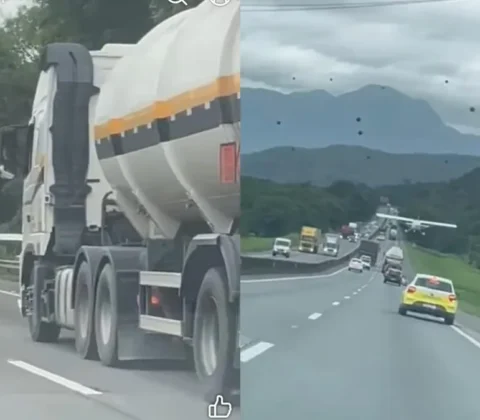Imagem do post VÍDEO: Avião faz pouso de emergência na BR-101 e deixa motoristas assustados
