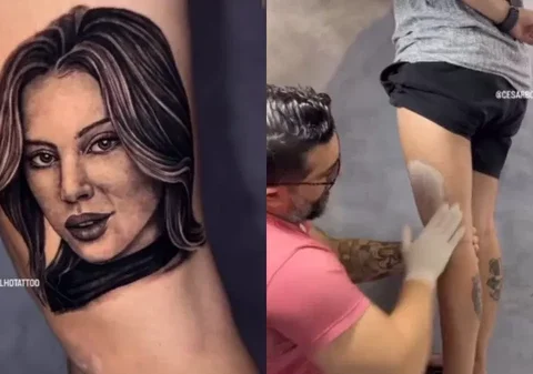 Imagem do post Professora choca web ao tatuar rosto de finalista do BBB 25