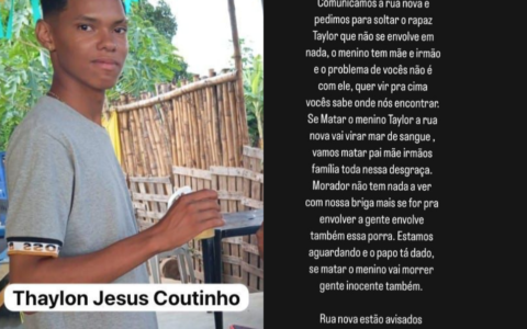 Imagem do post Suposto comunicado do CV ameaça facção rival após morte de jovem