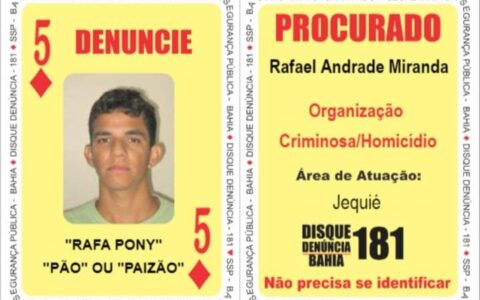 Imagem do post Baralho do Crime: 5 de Ouros é capturado  após ação de inteligência
