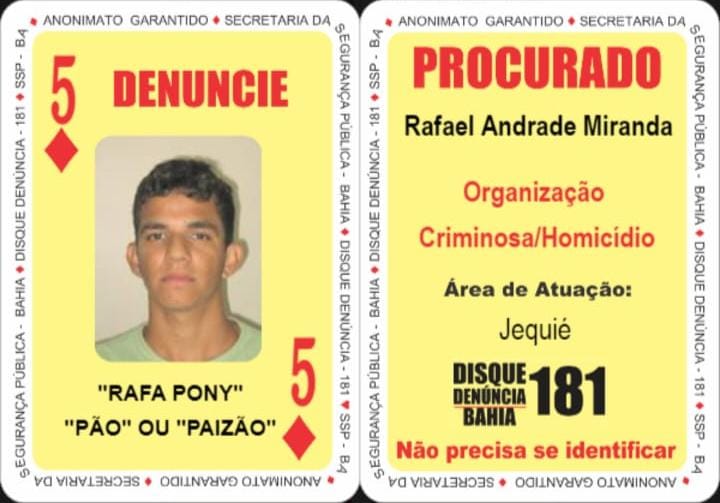 Baralho do Crime: 5 de Ouros é capturado após ação de inteligência