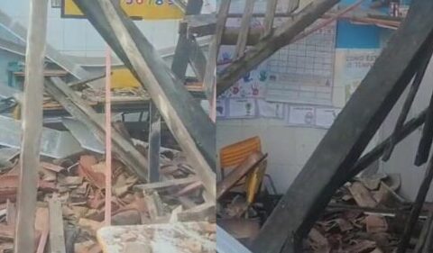 Imagem do post Teto de escola desaba em Itaparica e 10 crianças são socorridas