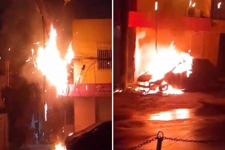 Incêndio em poste destrói carro e provoca apagão em Sete de Abril