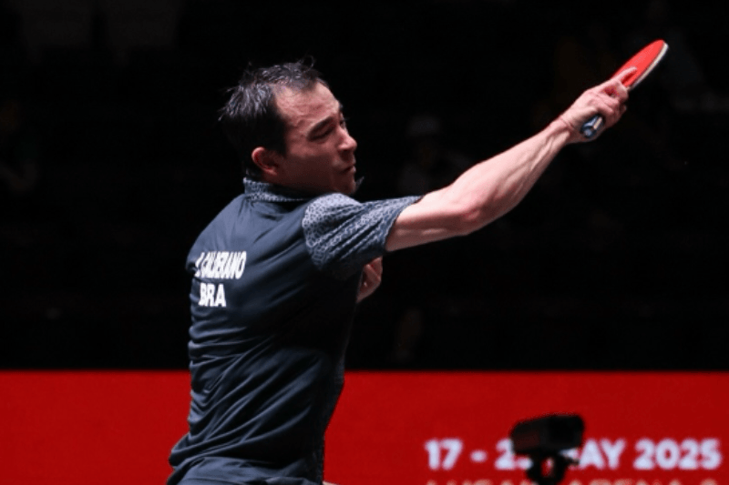 Hugo Calderano faz história e garante primeira medalha do Brasil em Mundial de Tênis de Mesa