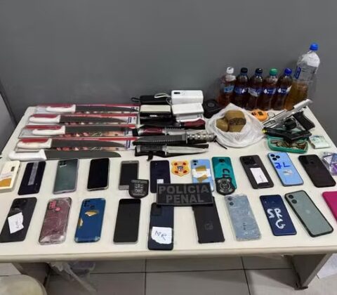 Imagem do post Homem é preso ao tentar entrar com 24 celulares, 12 facas e uma arma no presídio de Salvador