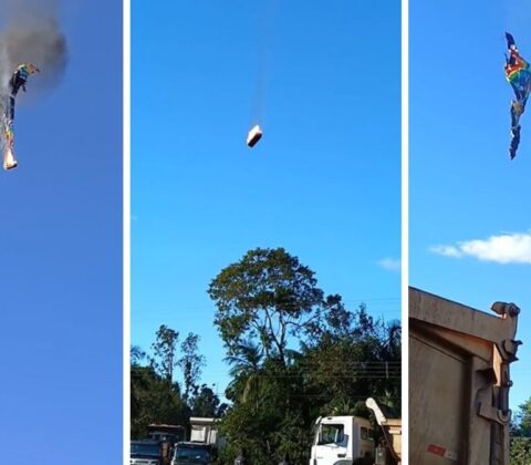 Imagem do post Vídeo: Balão pega fogo, despenca, deixando mortos e dezenas de feridos