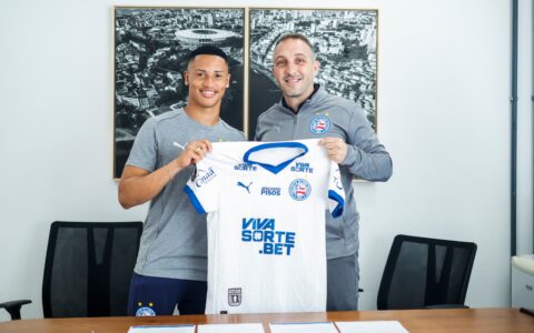 Imagem do post Bahia anuncia a renovação de contrato do atacante Tiago