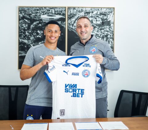 Imagem do post Bahia anuncia a renovação de contrato do atacante Tiago