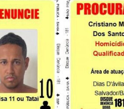 Imagem do post ‘Tatai’ resposável pelo transporte de drogas do PCC na Bahia passa a integrar o baralho do crime