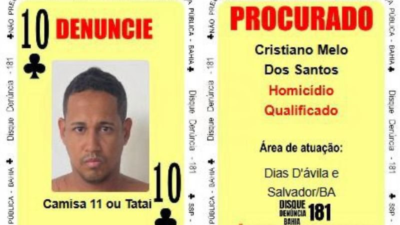 ‘Tatai’ resposável pelo transporte de drogas do PCC na Bahia passa a integrar o baralho do crime