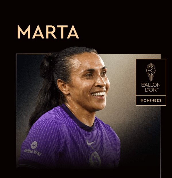 Marta volta a brilhar e é indicada à Bola de Ouro 2025