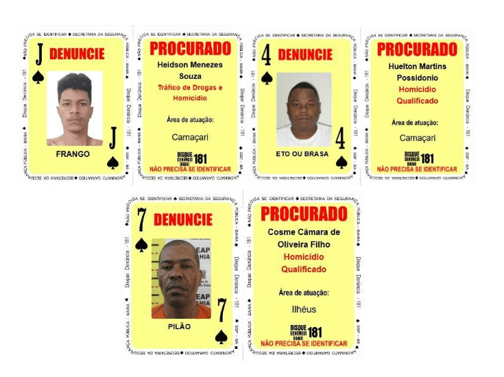 Conheça os novos criminosos do Baralho do Crime da Bahia