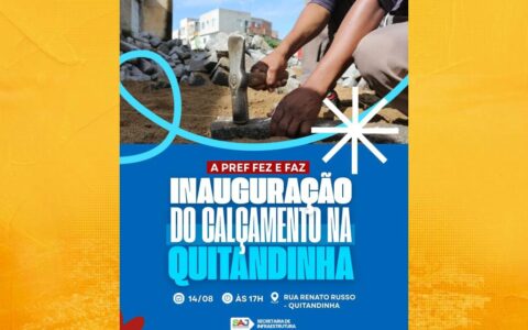 Imagem do post Prefeitura de SAJ entrega calçamento no Quitandinha nesta quinta (14)