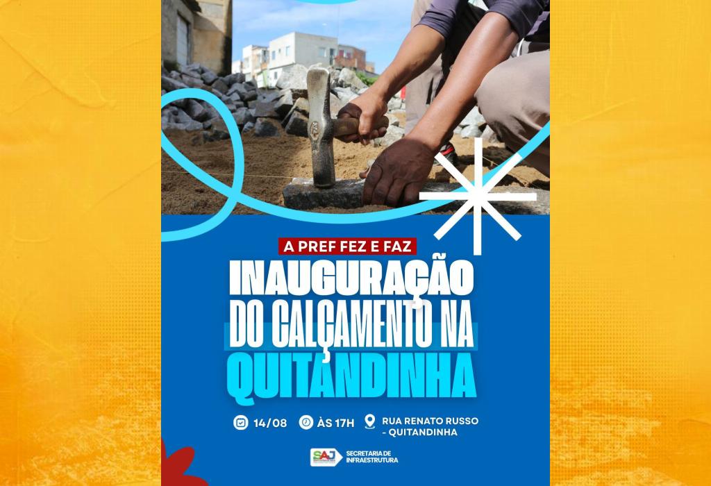 Prefeitura de SAJ entrega calçamento no Quitandinha nesta quinta (14)