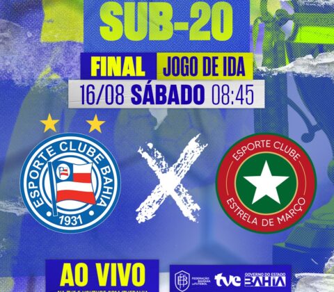 Imagem do post Bahia encara Estrela de Março na final do Sub-20 com transmissão ao vivo