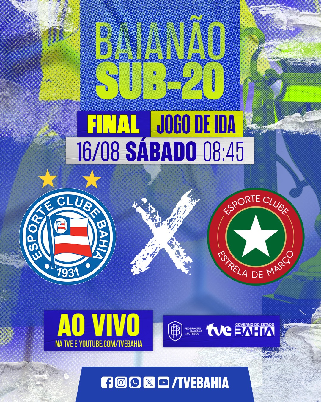 Bahia encara Estrela de Março na final do Sub-20 com transmissão ao vivo