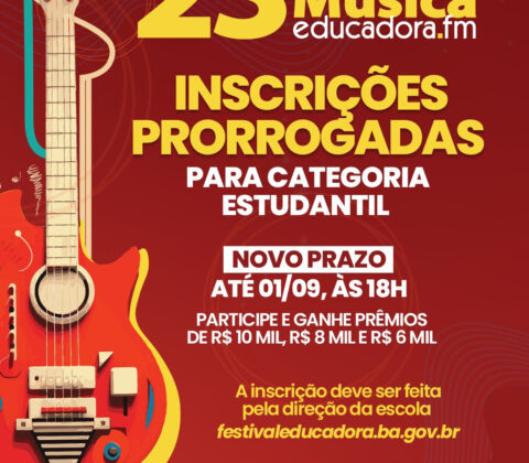 Imagem do post Festival de Música tem inscrições prorrogadas para estudantes da Rede Pública do Estado