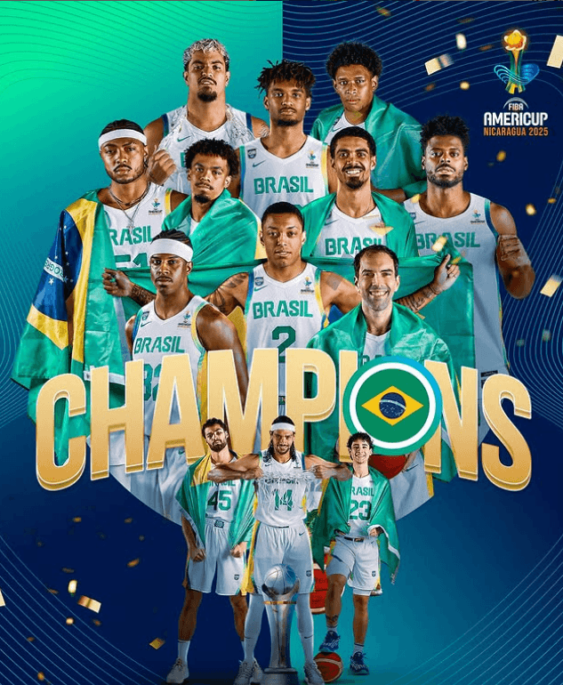 Penta! Brasil domina a final e levanta a taça da Copa América de Basquete
