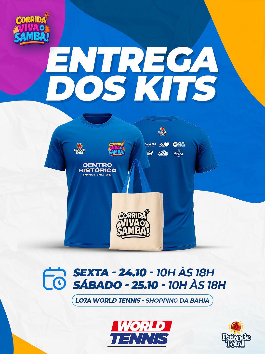 Entrega dos kits da Corrida Viva o Samba acontece nesta sexta (24) e sábado (25)