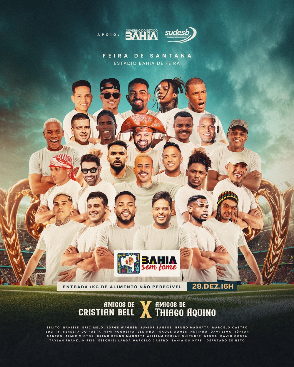 Natal Show de Bola leva futebol, música e solidariedade a Feira de Santana em ação contra a fome