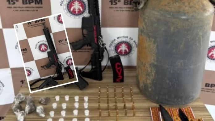 Fuzil e drogas do CV são apreendidos em operação policial