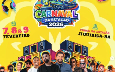 Imagem do post Com Dilsinho, Devinho Novaes e Robyssão, Jiquiriçá divulga programação do Carnaval da Estação 2026