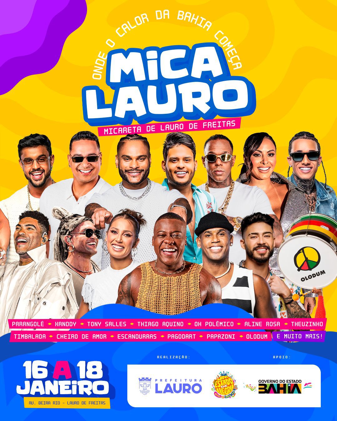 Xanddy Harmonia, Timbalada e grandes nomes agitam a Mica Lauro em janeiro