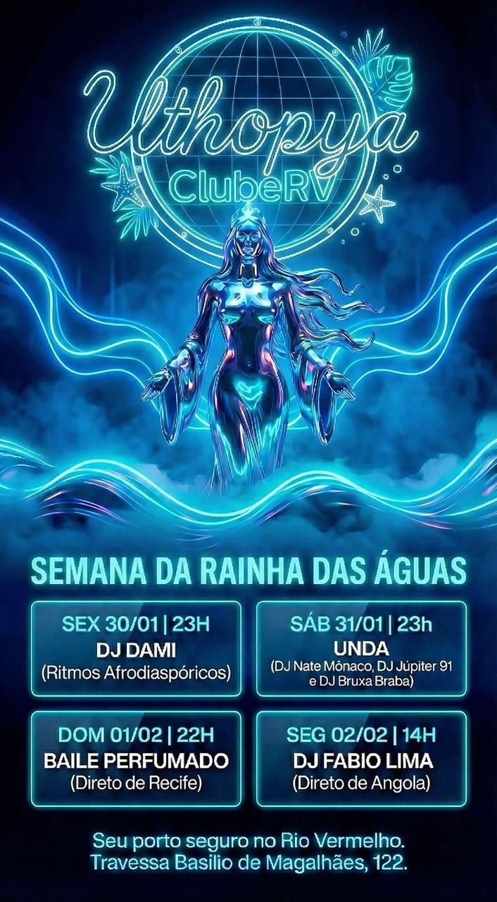 Semana da Rainha das Águas transforma o Rio Vermelho com música, dança e celebração a Yemanjá no Uthopya