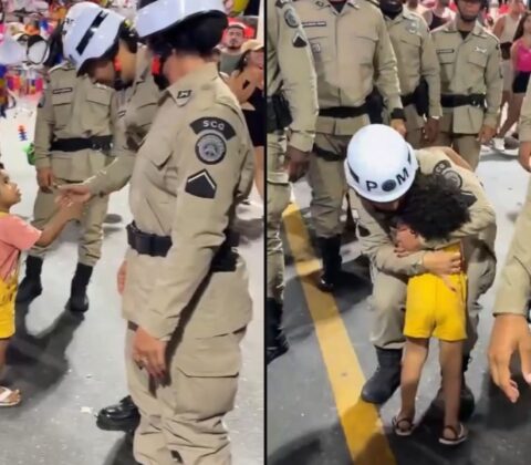 Imagem do post Vídeo: criança aborda policiais em Salvador e viraliza na web