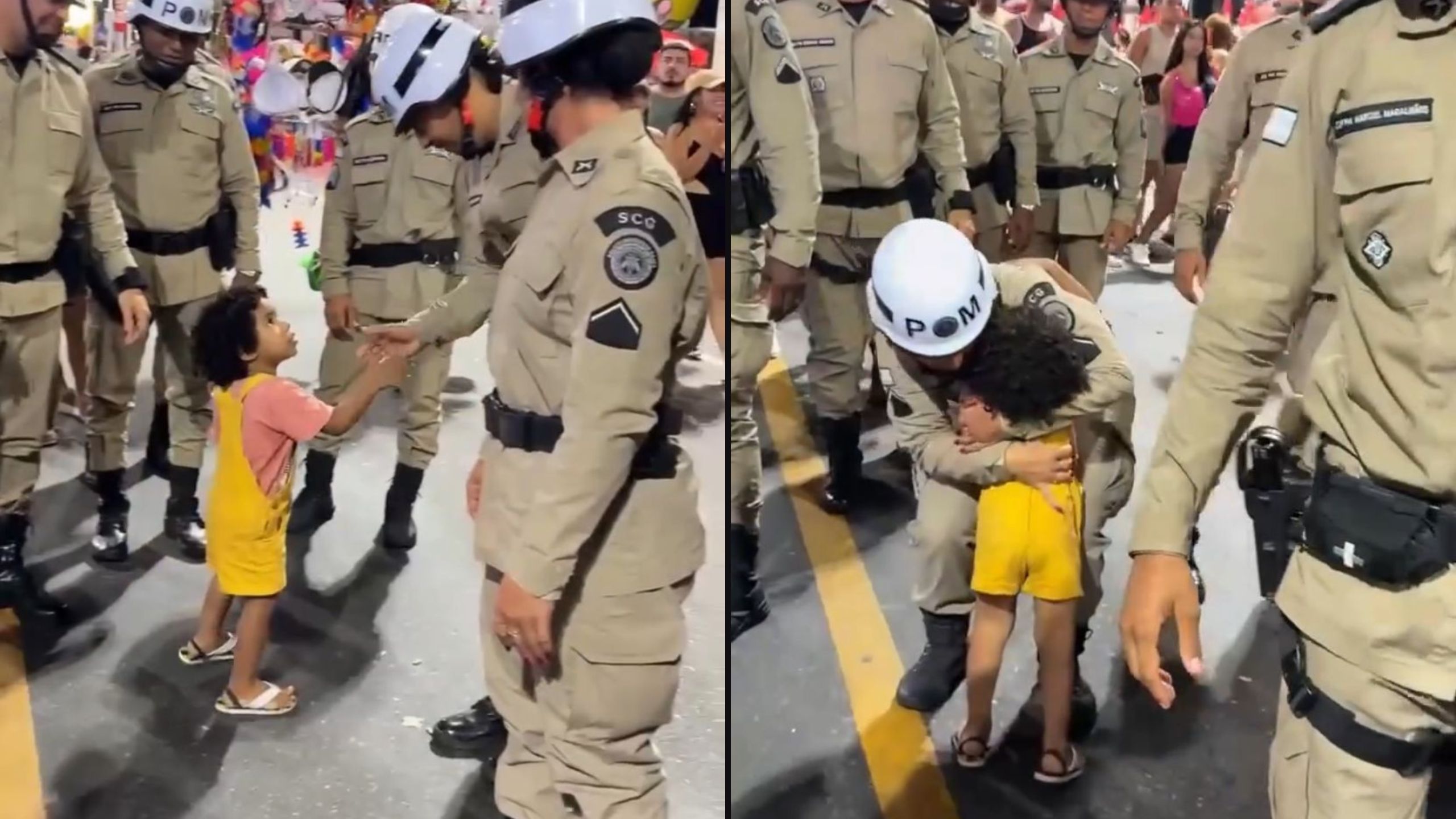 Vídeo: criança aborda policiais em Salvador e viraliza na web